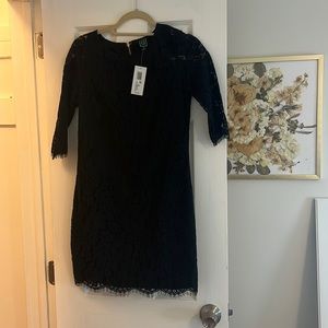 Black lace shift dress